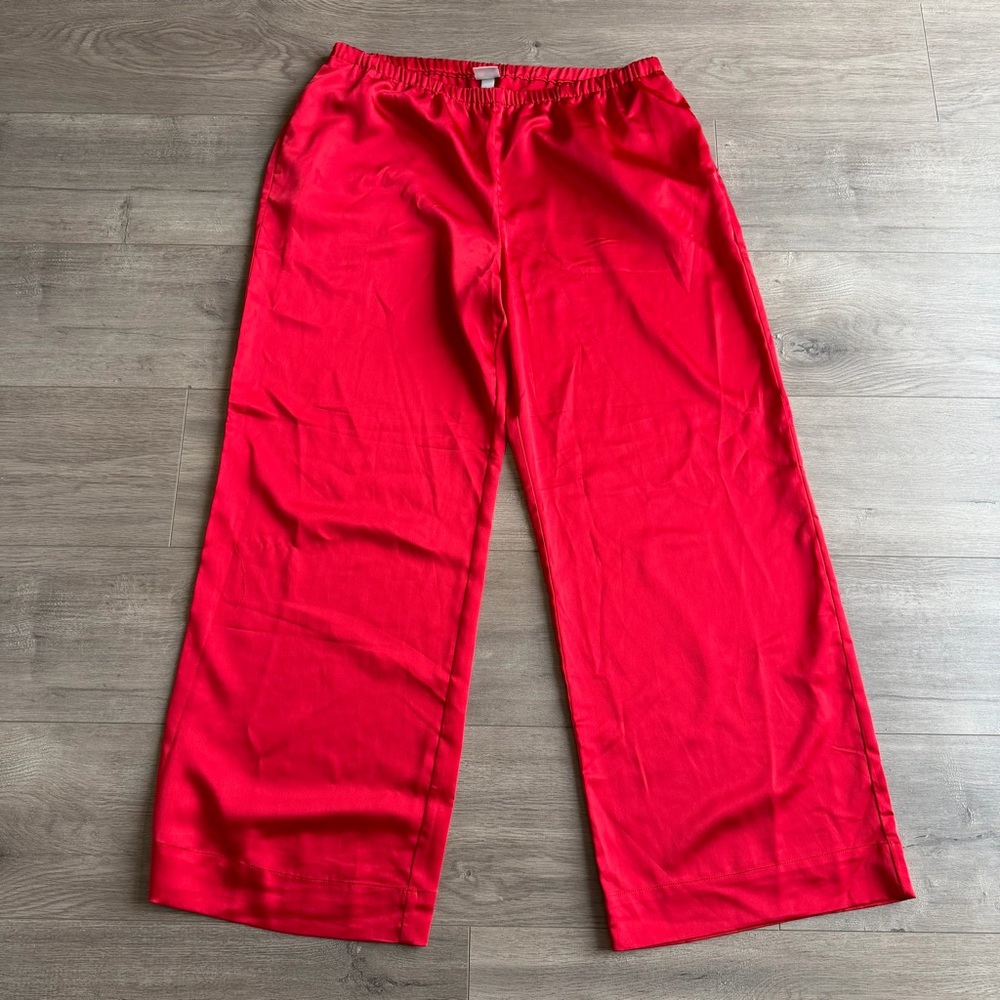 a new day red wide leg pants - size XL